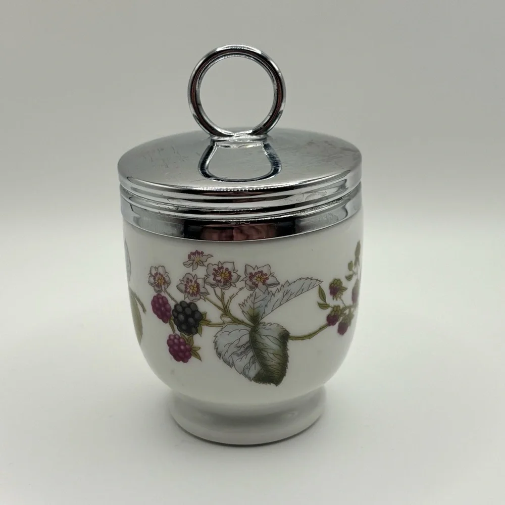 Royal Worcester Porcelain Egg Coddler Berry Pattern Made in England